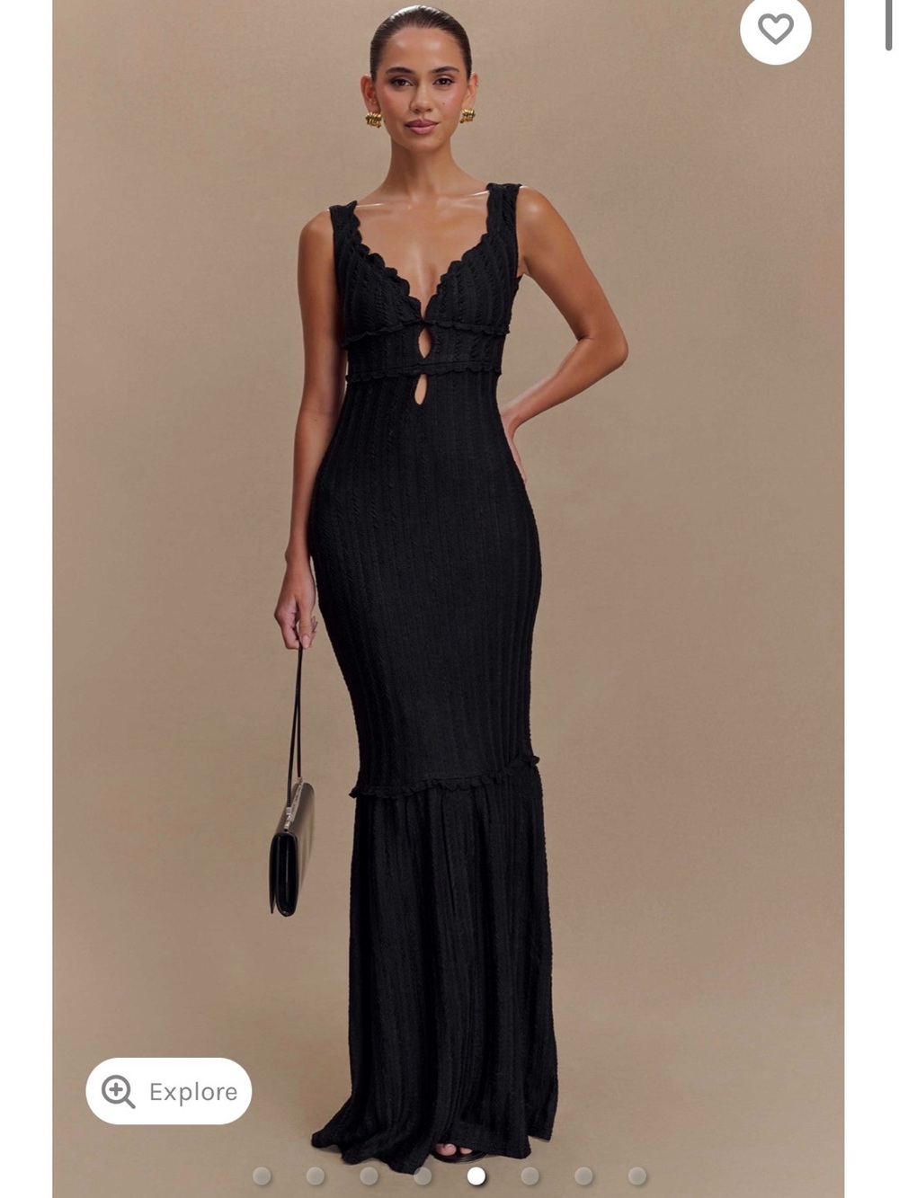 MESHKI | Natalie Off Shoulder Maxi Dress - Black | Size: Small - Picture 8 of 8